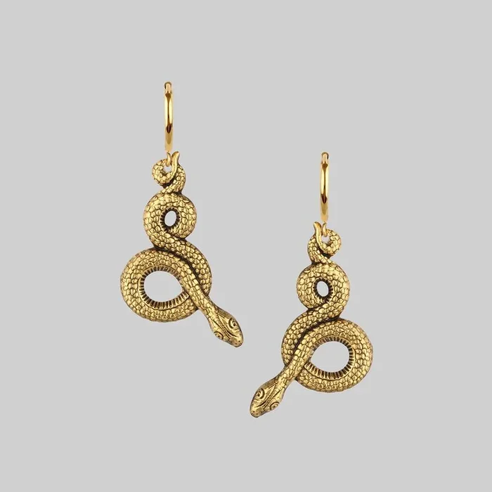 MOIRA. Snake Wrap Hoop Earrings – Gold