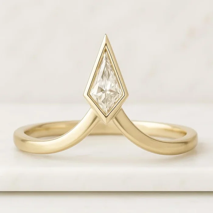 Moissanite Kite Cut Wedding Ring Gift for Wedding Day