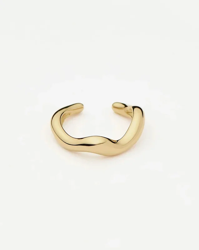 Molten Snow Fine Ear Cuff | 14ct Solid Gold