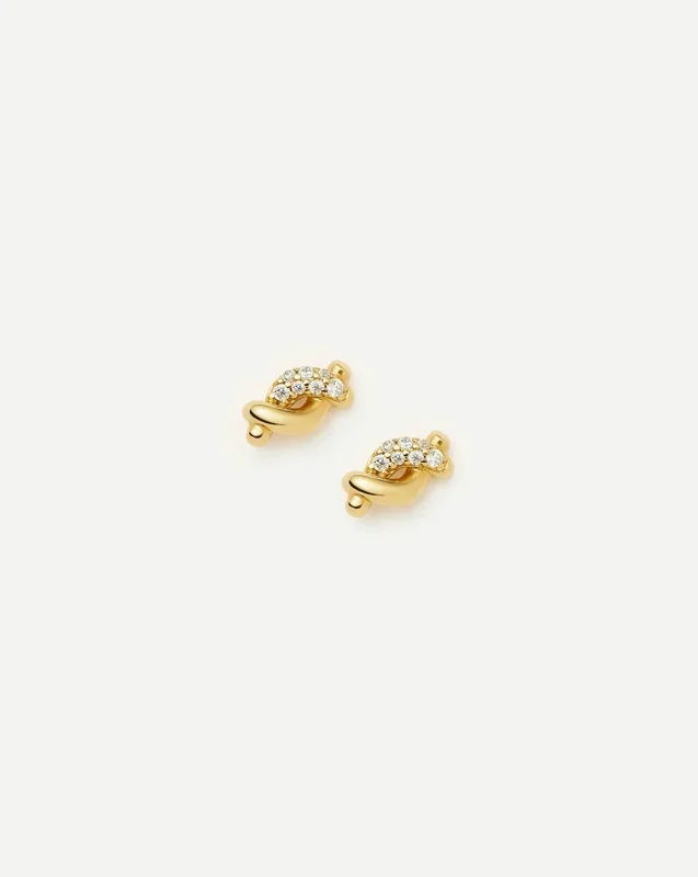 Molten Snow Stud Earrings | 18ct Gold Vermeil/Cubic Zirconia