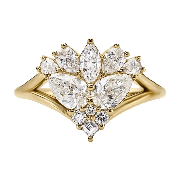 Monarch Mixed Diamond Cluster Engagement Ring
