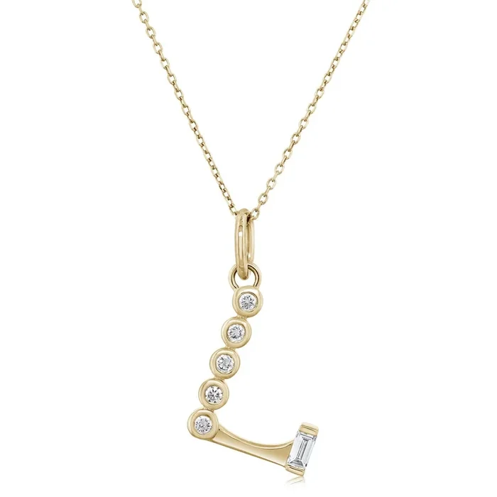 MONICA RICH KOSANN 18K Gold Diamond Initial “L” Pendant Necklace