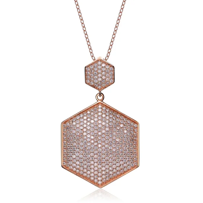 Monique Pavé Hexagon Collier Necklace