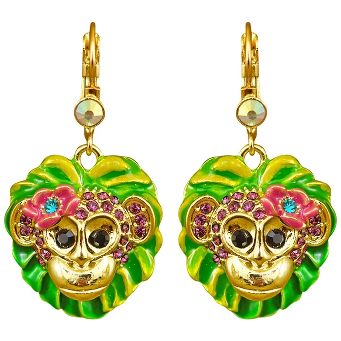 Monkey Mischief Leverback Earrings (Goldtone)
