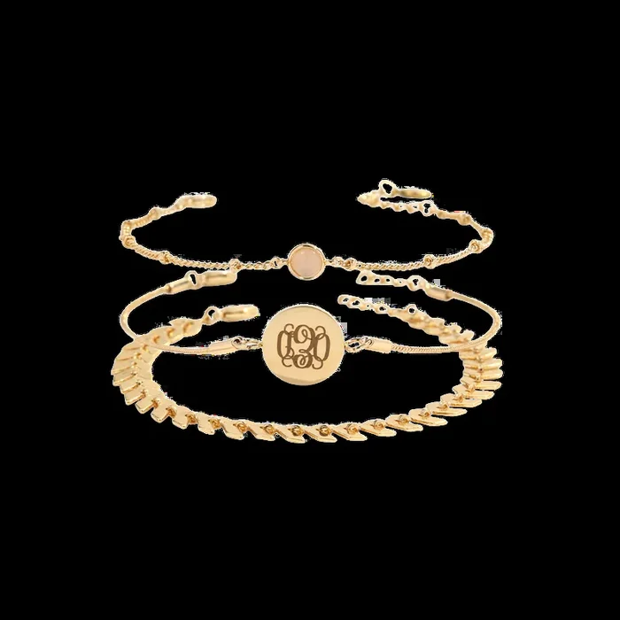 Monogram Bracelet Set