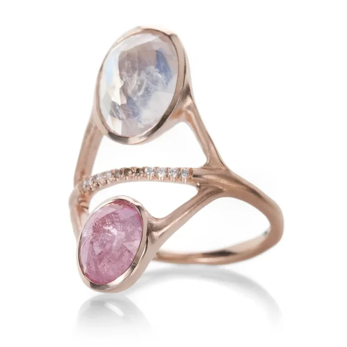 Moonstone and Tourmaline Alteration Ring