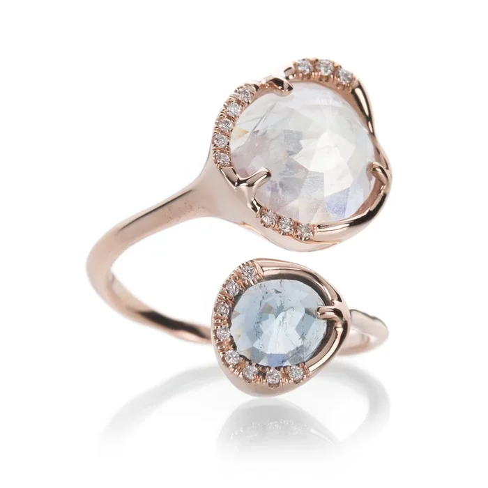 Moonstone and Tourmaline Ocular Ring