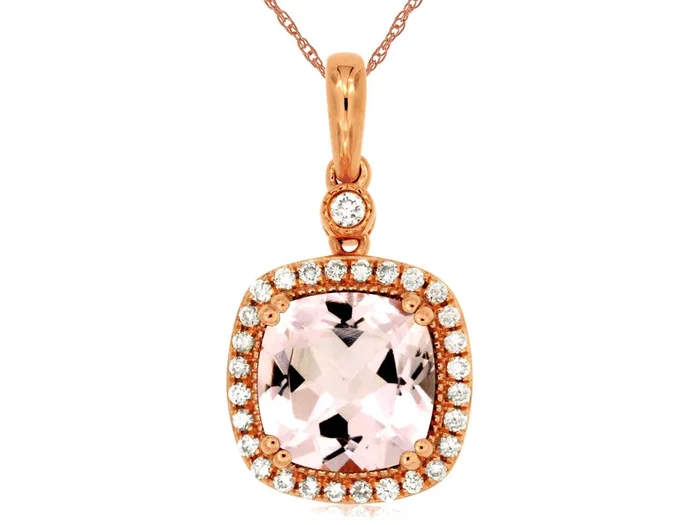 Morganite & Diamond Pendant
