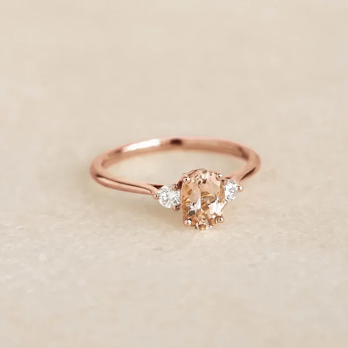 Morganite and Diamond Ring Rose Gold – Kindra