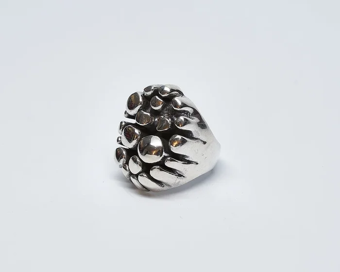 Mosaic Oxidized Sterling Silver Ring