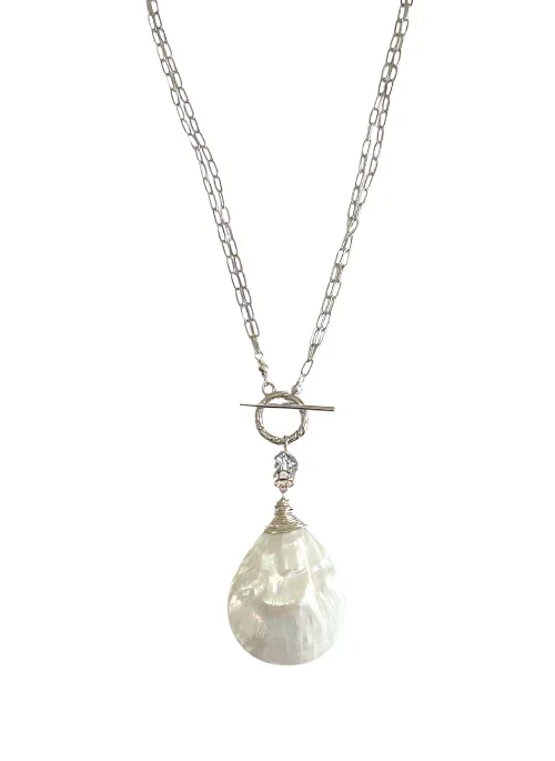 Mother of Pearl Paperclip Necklace