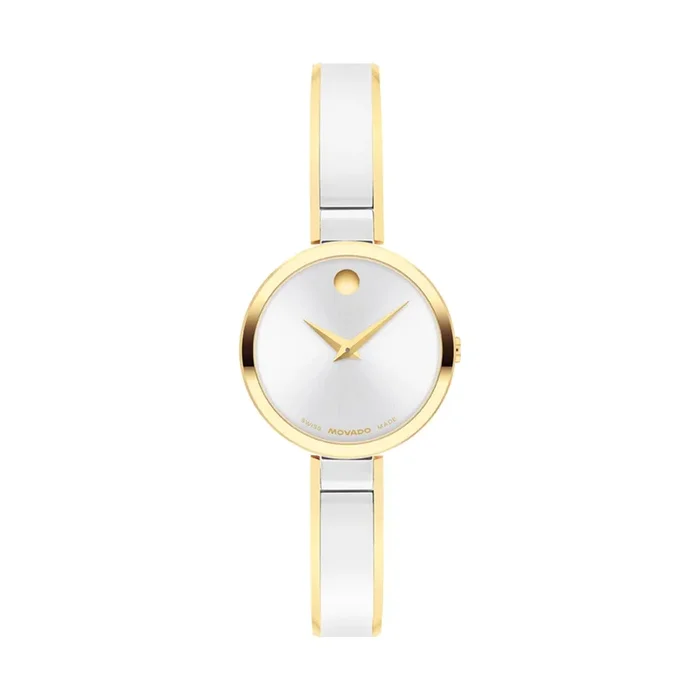 Movado Moda Womens Watch with White Dial and Two Toned Stainless Steel Bracelet (Swiss quartz movement)