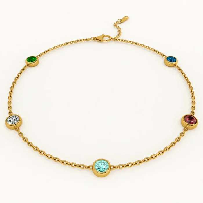 Multi Crystal Charm Bracelet