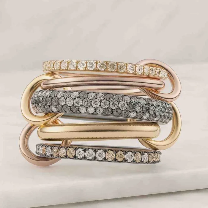 Multi Diamond Link Connect Ring For Her