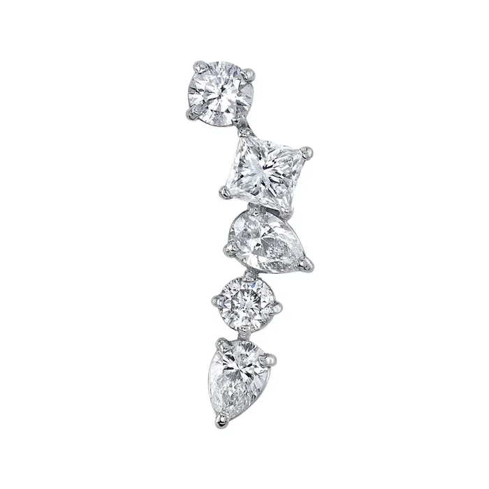 Multi-Shape Diamond Cluster Earring