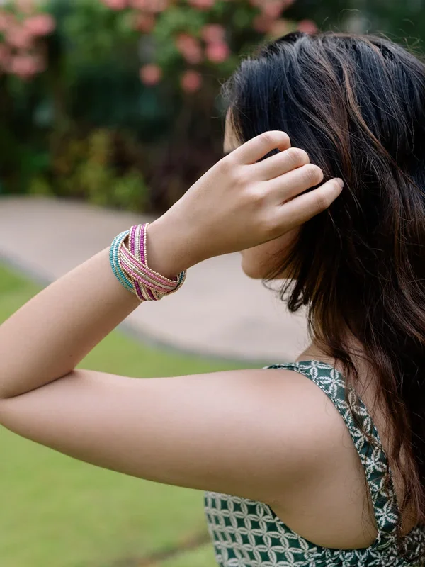 Multicolor Entwine Beaded Adjustable Bracelet