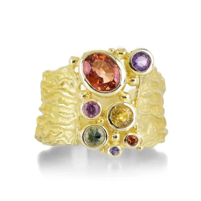 Multicolored Gem Seaweed Ring