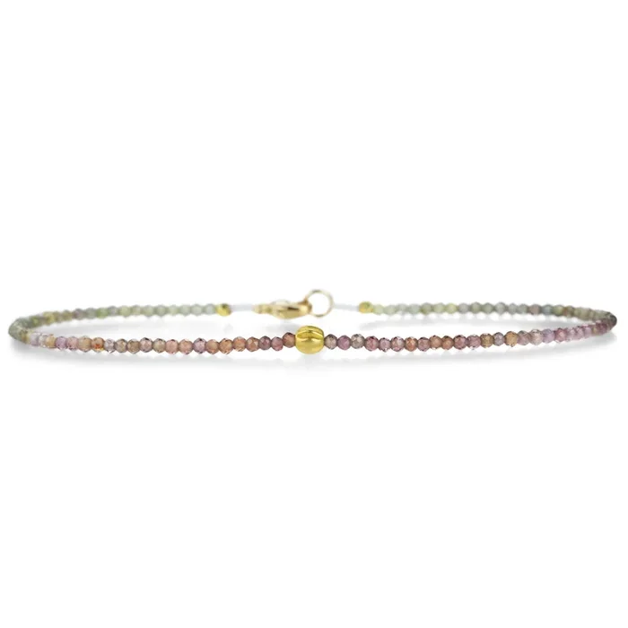 Multicolored Sapphire and Gold Bead Bracelet