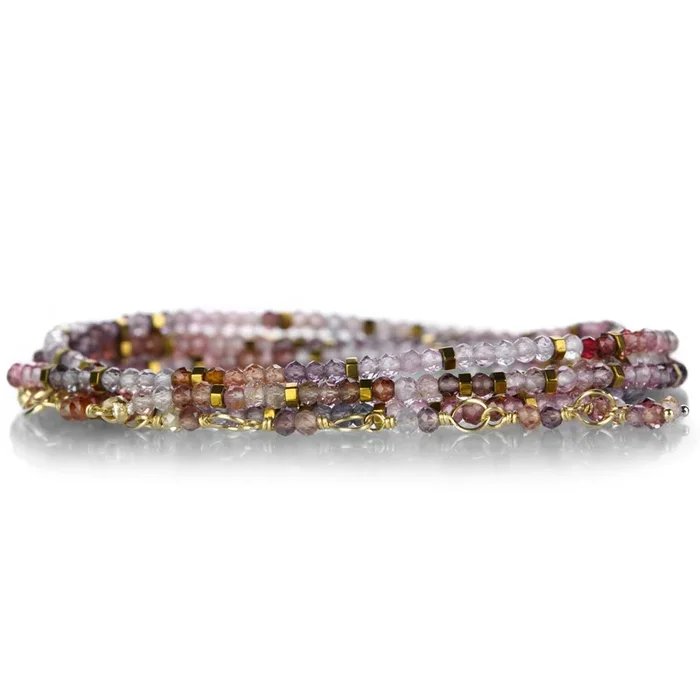 Multicolored Spinel Confetti Wrap Bracelet – 34″