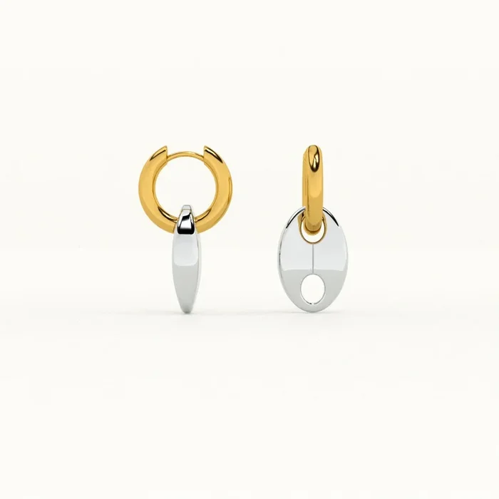Multimetal Linked Drop Earrings