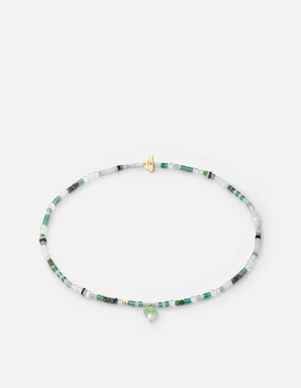 Mushroom Beaded Choker, Gold Vermeil