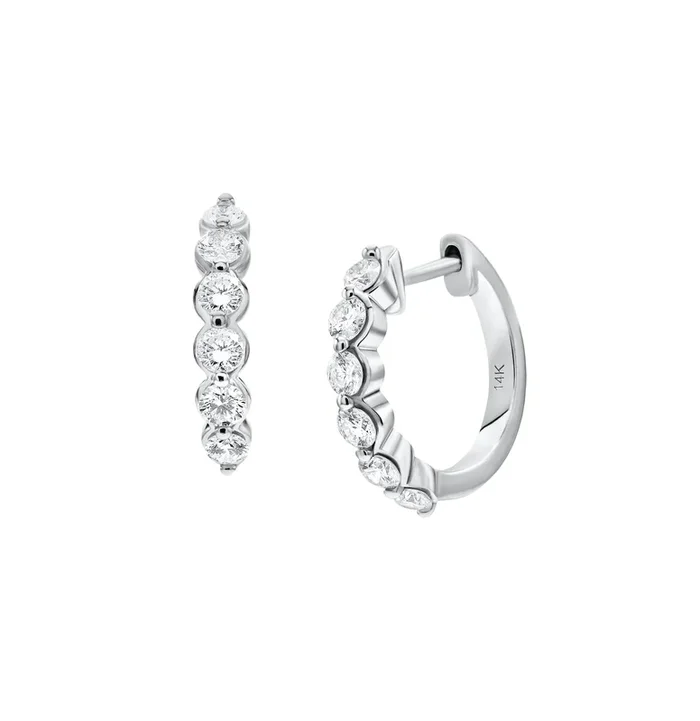 Myer Medium Diamond Hoop Earrings