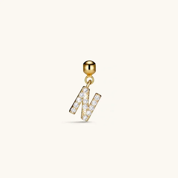N Diamond Initial Charm Gold
