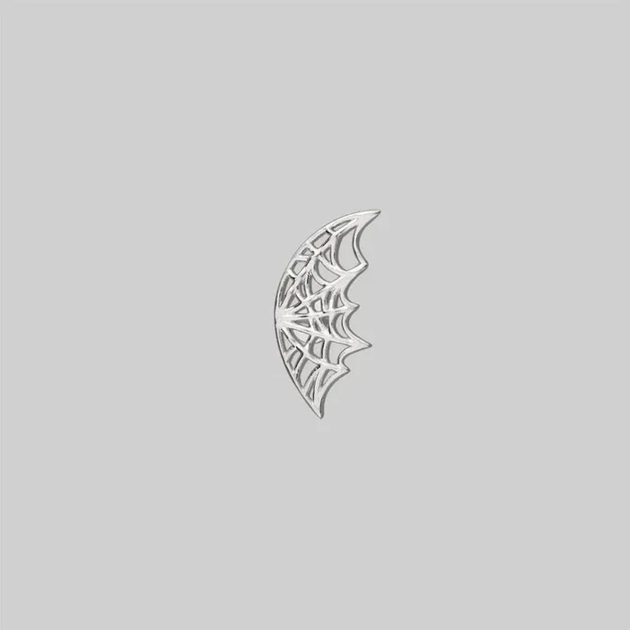 NARCISSA. Silver Web Stud Earring – Helix