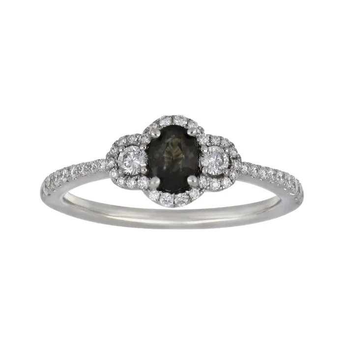Natural Alexandrite Ring (Alexandrite 0.58 cts Wht Dia 0.37 cts)