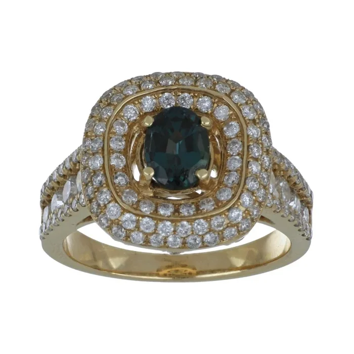 Natural Alexandrite Ring (Alexandrite 0.82 cts Wht Dia 1.43 cts)
