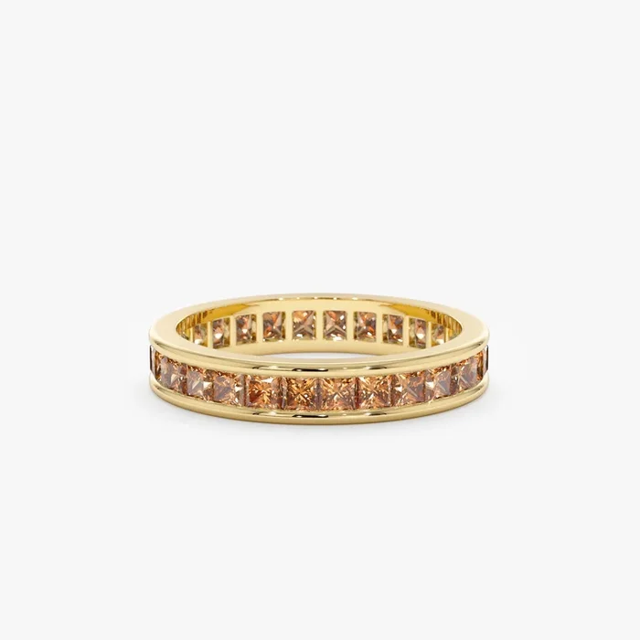 Natural Citrine Eternity Ring, River