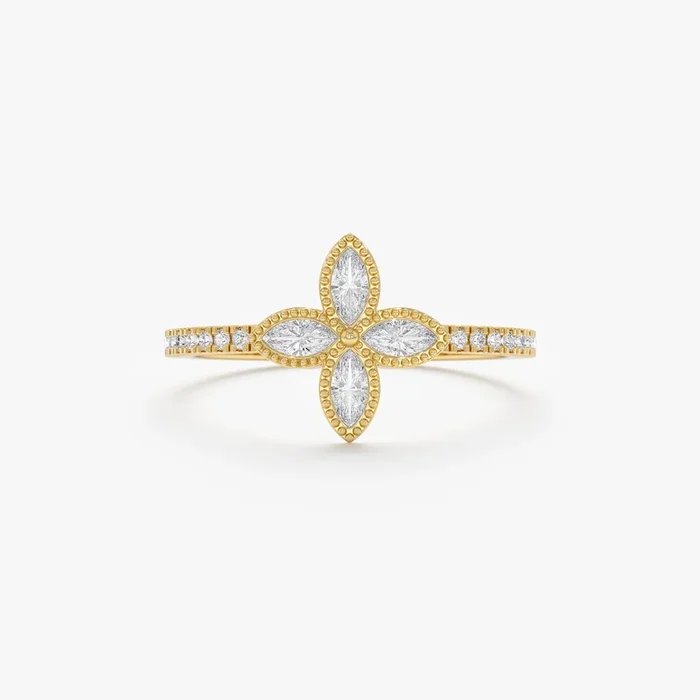 Natural Diamond Clover Ring, Leticia