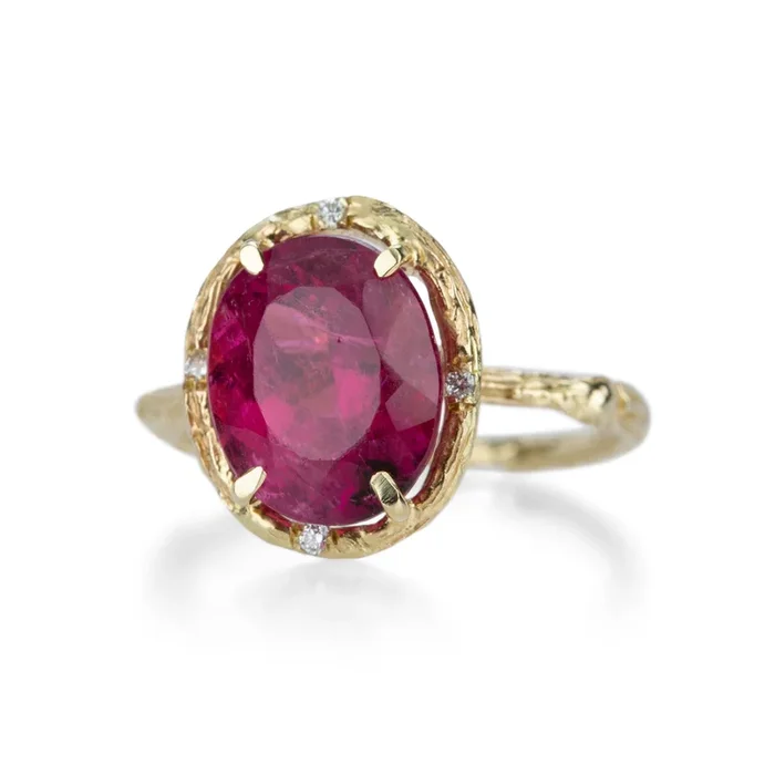 Natural Pink Tourmaline Willow Branch Ring