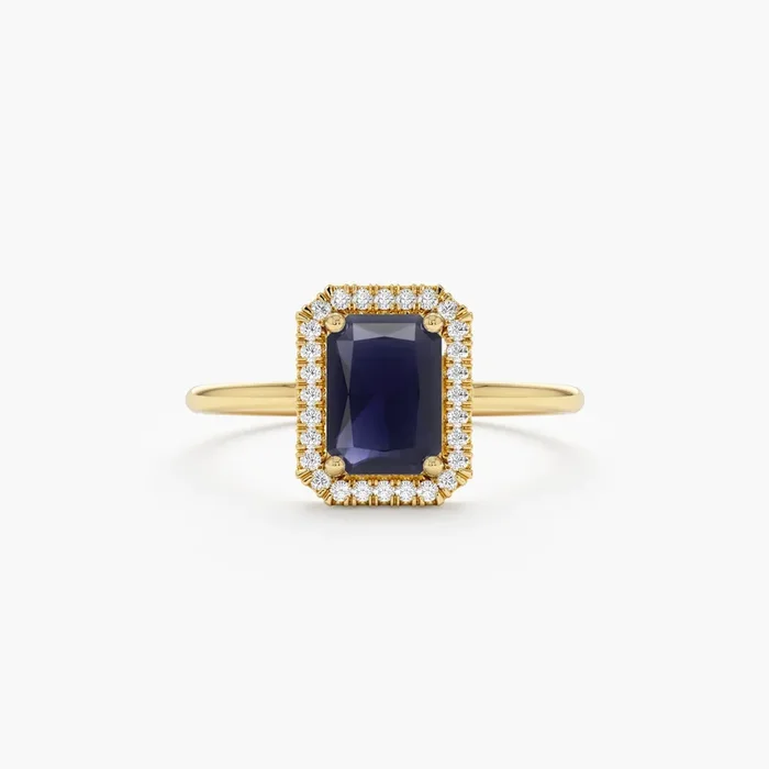 Natural Sapphire and Diamond Engagement Ring, Juliet