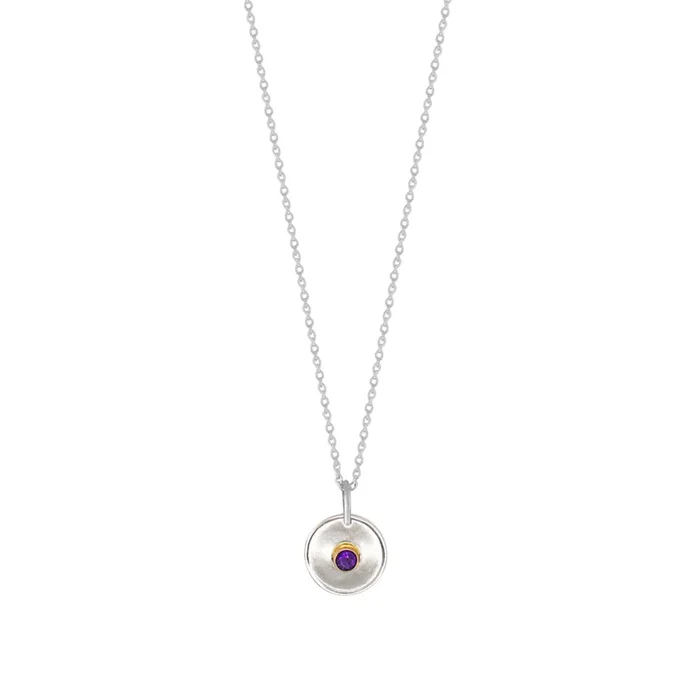 Natural Talent Birthstone Charm Necklace – February/ Amethyst