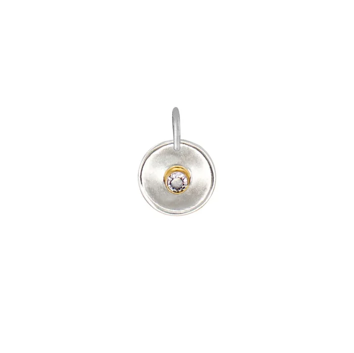 Natural Talent Birthstone Charm Pendant – April/ Clear Quartz