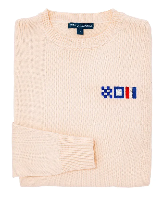 Nautical Flag Embroidered Monogram Sweater – Men’s