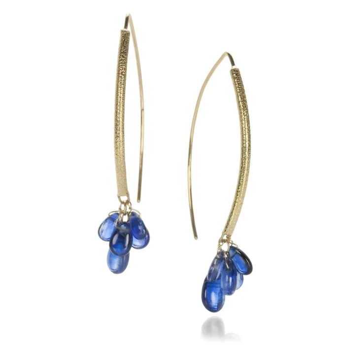 Navette Earrings with Blue Kyanite Drops