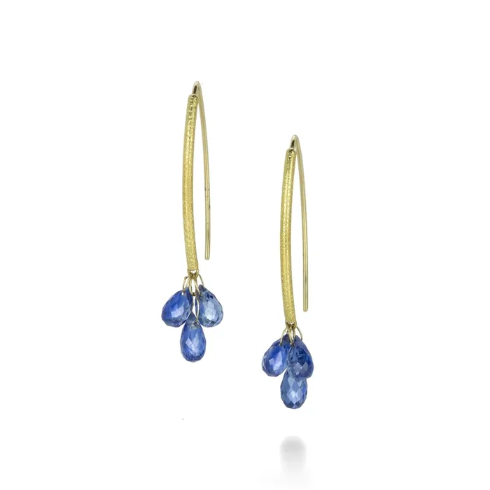 Navette Earrings with Kyanite Drops
