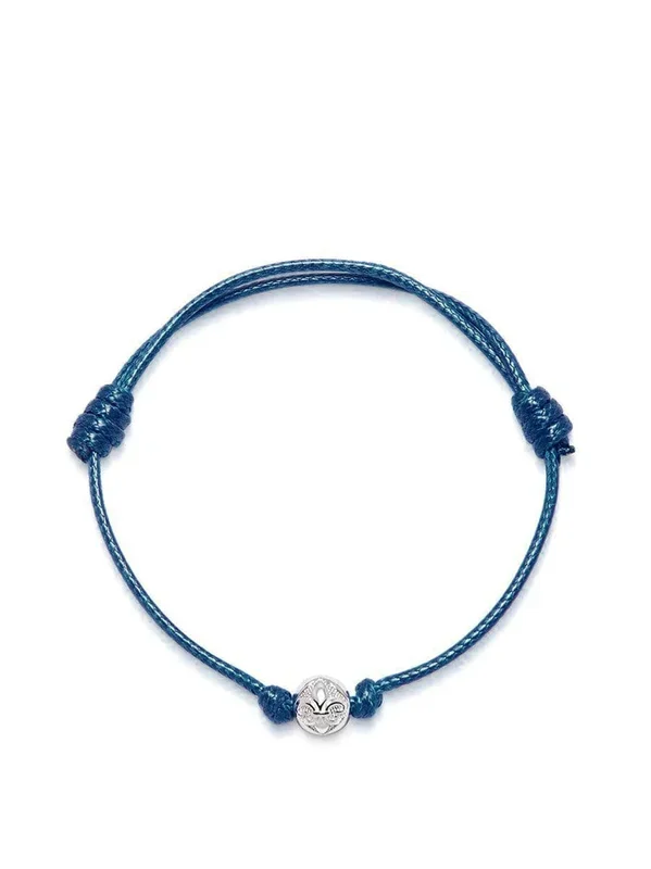 Navy Blue String Bracelet with Silver