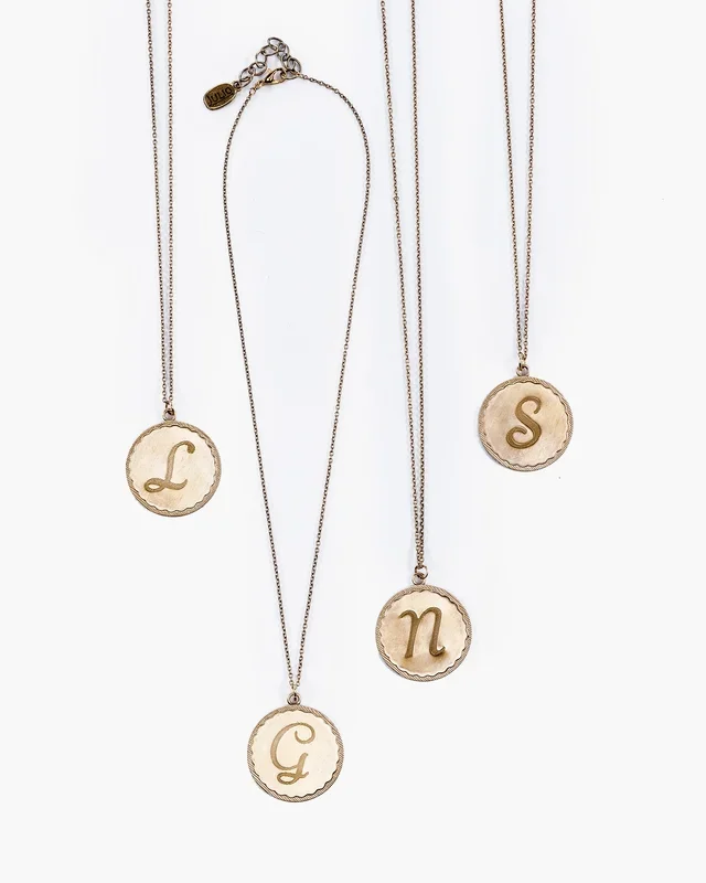 Nestle Initial Monogram Pendant Necklace