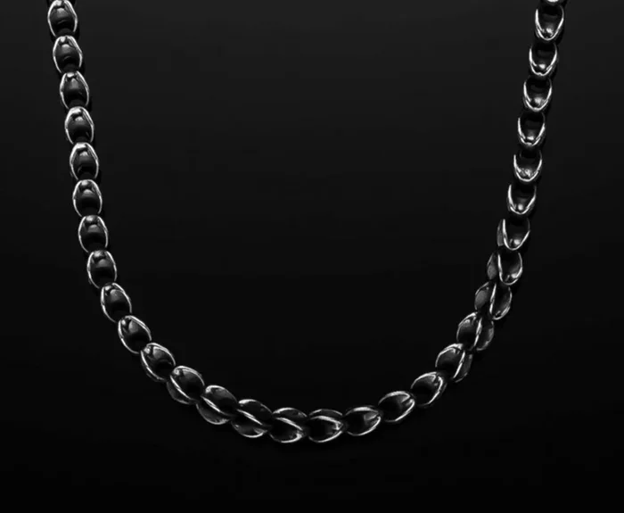 NK2 “Caesar” Oxidized Sterling Silver Link Chain Necklace