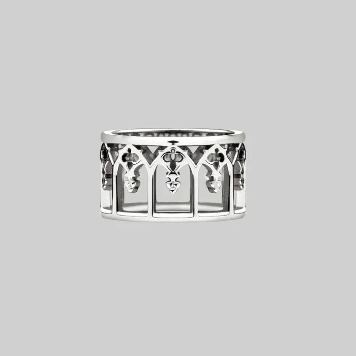 NOIR. Gothic Arches Ring – Silver