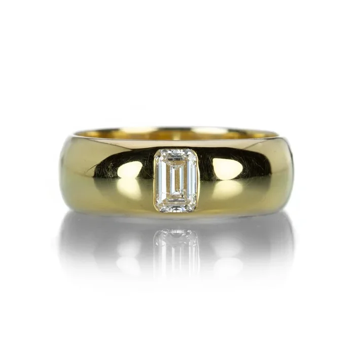 North-South Emerald Cut Diamond Band