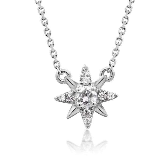 North Star Diamond Charm Necklace