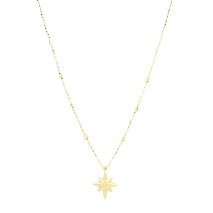 North Star Necklace in 14kt Yellow Gold