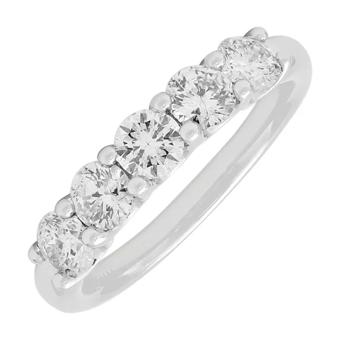 Northern Star Diamond Five Stone Band in 14kt White Gold (1ct tw)