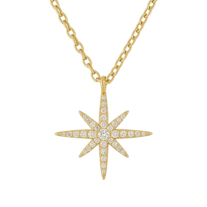 Northern Star | Gold Plated Pave Necklace