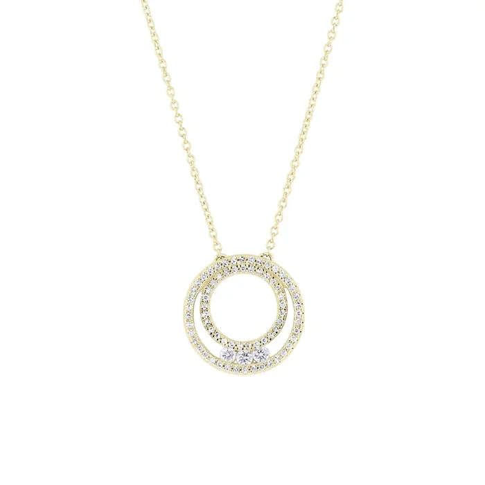 Nova Past Present Future Circle Diamond Necklace 1/3ct