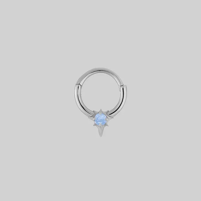 NOVA. Star Flare Opalite Septum Clicker Ring – Silver